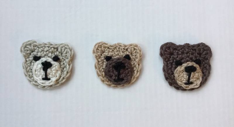 Set 3 Kleine Teddyköpfe, Farbvariationen, Von Hand Gehäkelt Set 3 Kleine Teddyköpfe, Farbvariationen, Von Hand Gehäkelt von jonathanantonia