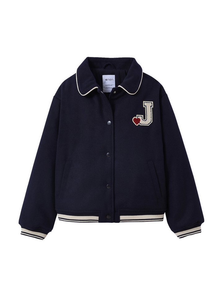 jonen Blouson Mädchen Sweatjacke im College-Look, Woll-Mix von jonen