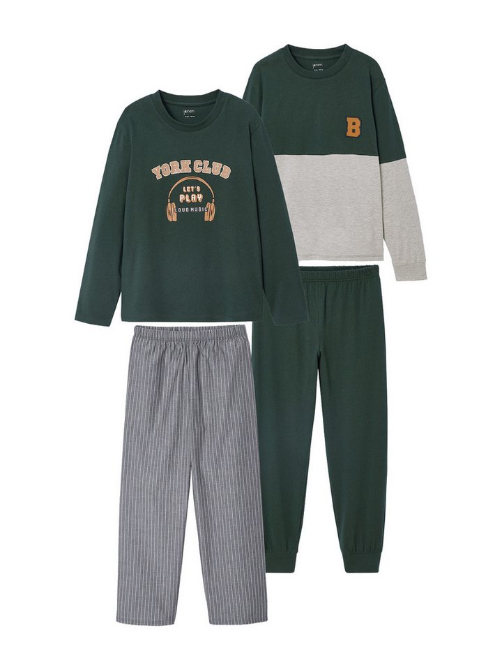 jonen Schlafanzug Jungen Schlafanzüge, zweifarbig 2er-Pack von jonen