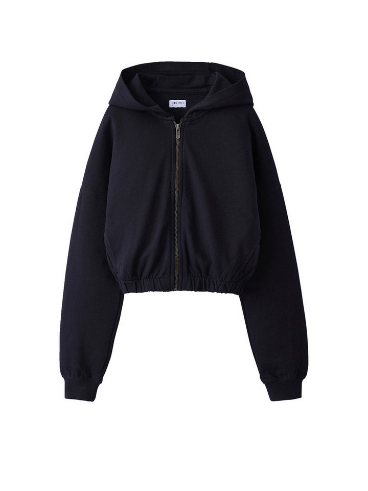 jonen Sweatjacke Kurze Mädchen Kapuzensweatjacke mit Reißverschluss von jonen