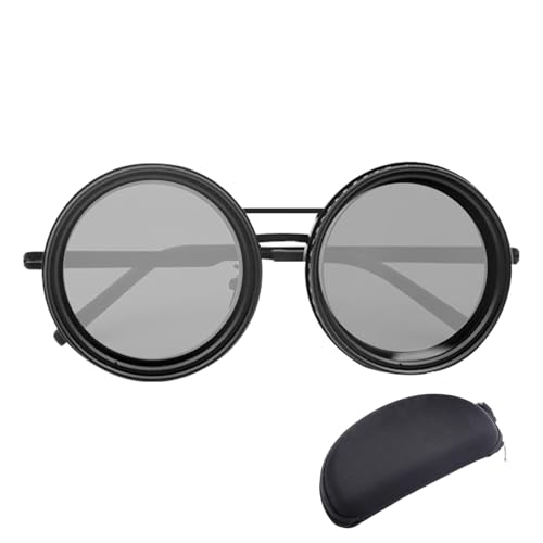 Sonnenbrille Mit Einstellbarer Tönung, Abgerundete Polarisierte Brille, 1-9 Gänge Verstellbare Polarisierte Sonnenbrille, Klassische Retro Sonnenschutzbrille Im -Look Für Angeln, Reisen, Fahren von jopiuieo