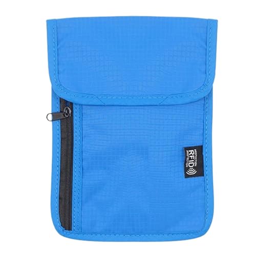 jopiuieo Hals-Geldbörse, Hals-Passhülle für Reisen - RFID-blockierender Brustbeutel-Kartenhalter,Multifunktionale Familienpass-Organizer-Hülle für Passdokument-Telefon von jopiuieo