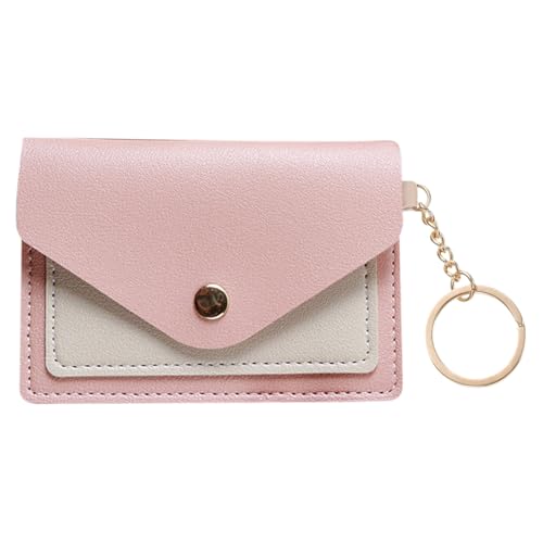 jopiuieo Kartenhalter | PU-Leder Candy Color Change Wallet – Tragbare Münzbörse mit Verschluss für Kopfhörer, Lippenstift, rose, Refer to description, Unisex von jopiuieo