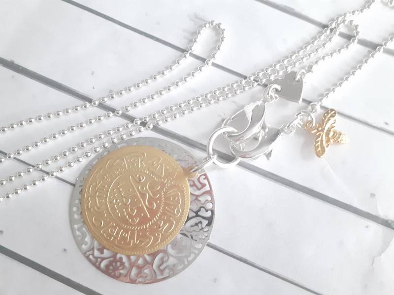 Halskette Mit Angänger Bohemia Gold Silber von josefine1961