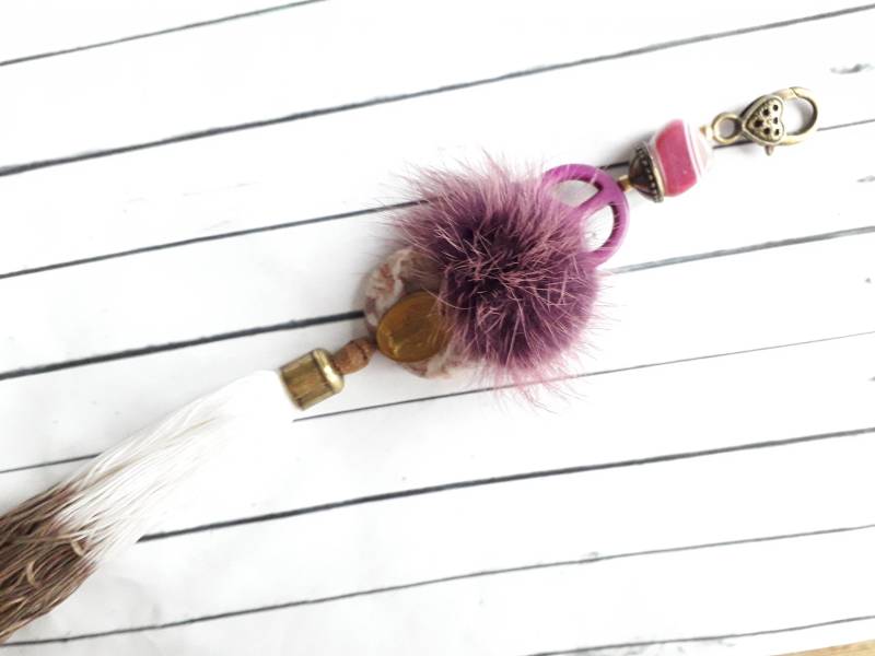 Wechselanhänger Anhänger Stein Biene Fellpuschel Peace Quaste von josefine1961