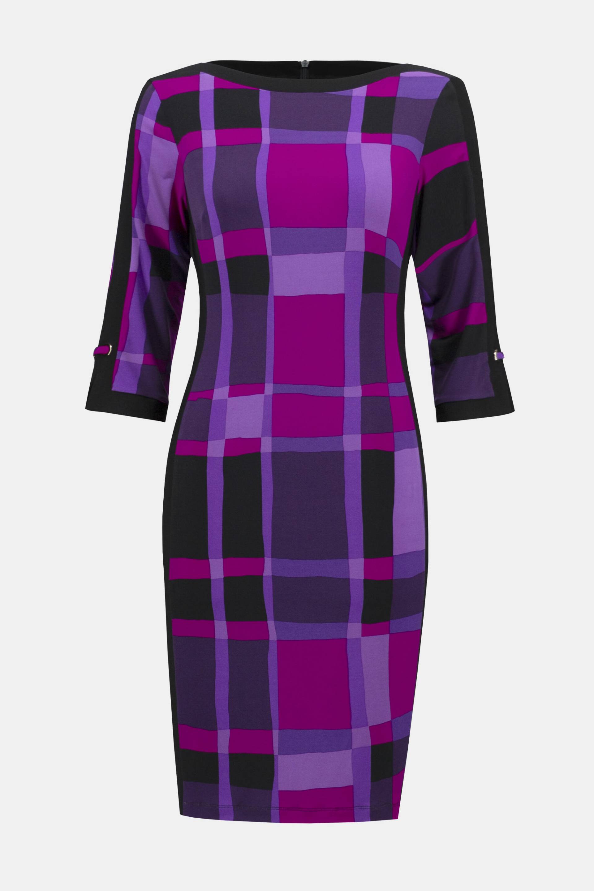 joseph ribkoff - Etuikleid aus Jersey mit Karomuster violett/schwarz - Gr. - 42 von joseph ribkoff