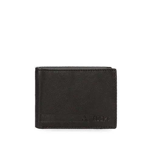 Adept Alan Horizontale Geldbörse mit Geldbörse Schwarz 11 x 8 x 1 cm Leder, Schwarz , Quertasche mit Geldbörse von ADEPT