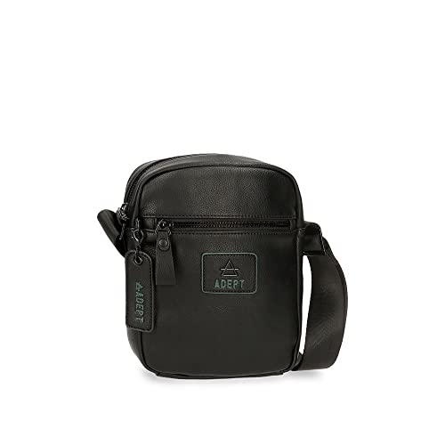 Adept Axel Umhängetasche Medium Schwarz 17 x 22 x 6 cm Kunstleder, Schwarz , Mittlere Umhängetasche von ADEPT