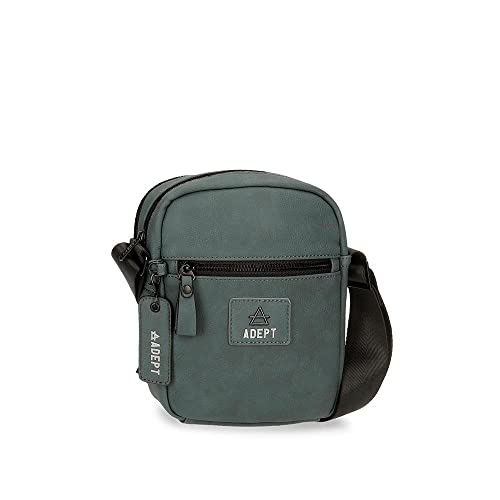 Adept Axel Umhängetasche mit zwei Fächern, Blau, 17 x 22 x 7 cm, Kunstleder, blau, Umhängetasche mit zwei Fächern von ADEPT