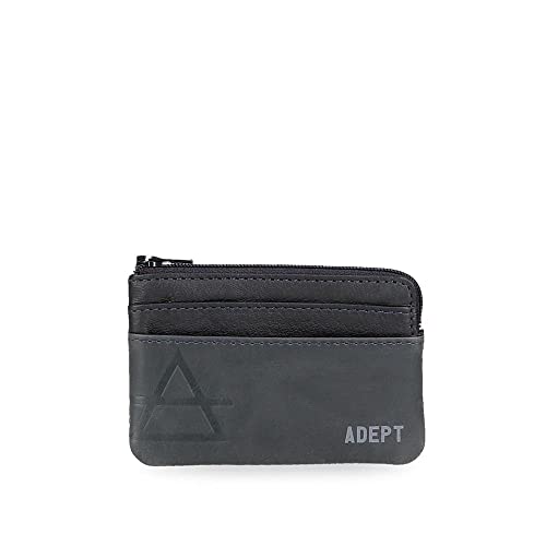 Adept Jim Vertikale Geldbörse mit Geldbörse Blau 8,5 x 10,5 x 1 cm Leder, blau, Vertikale Geldbörse mit Geldbörse von ADEPT