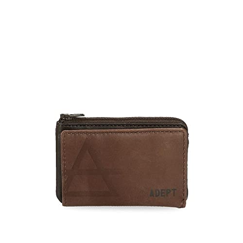 Adept Jim Vertikal Geldbörse mit Geldbörse schwarz 8,5 x 11,5 x 1 cm Leder, Schwarz, Vertikale Geldbörse mit Geldbörse von MOVOM