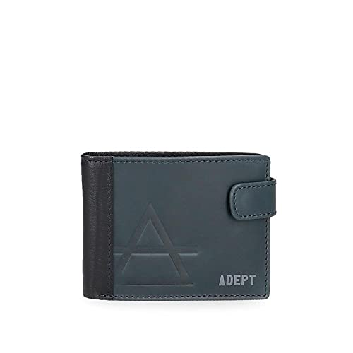 Adept Jim Querformat mit Klickverschluss schwarz 11 x 8,5 x 1 cm Leder, Schwarz, Quertasche mit Klickverschluss von ADEPT