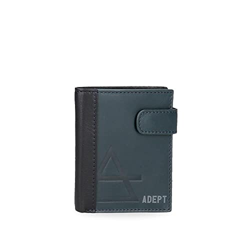 Adept Jim Horizontale Geldbörse mit Geldbörse Schwarz 11 x 8 x 1 cm Leder, Schwarz, Quertasche mit Geldbörse von ADEPT