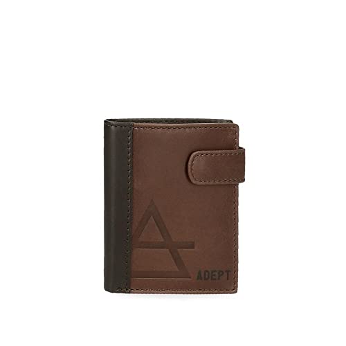 Adept Jim Vertikal Geldbörse mit Geldbörse braun 8,5 x 11,5 x 1 cm Leder, braun, Vertikale Geldbörse mit Geldbörse von ADEPT
