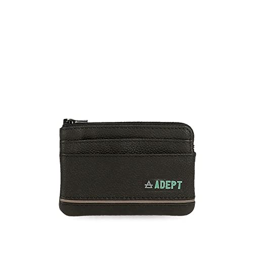 Adept Kurt Geldbörse Schwarz 11 x 7 x 1,5 cm Leder, Schwarz, Geldbeutel von joumma bags,s.l.