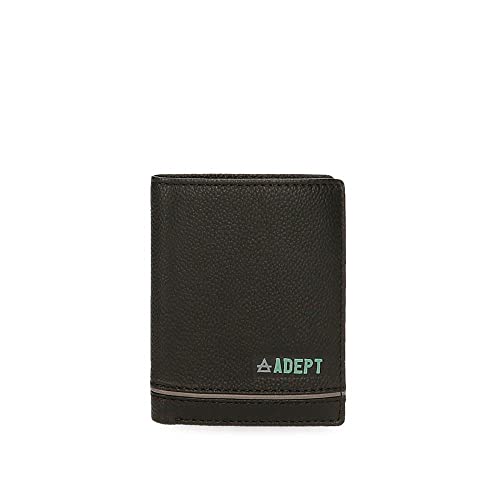 Adept Kurt Vertikale Geldbörse mit Geldbörse Schwarz 8,5 x 10,5 x 1 cm Leder, Schwarz, Vertikale Geldbörse mit Geldbörse von joumma bags,s.l.