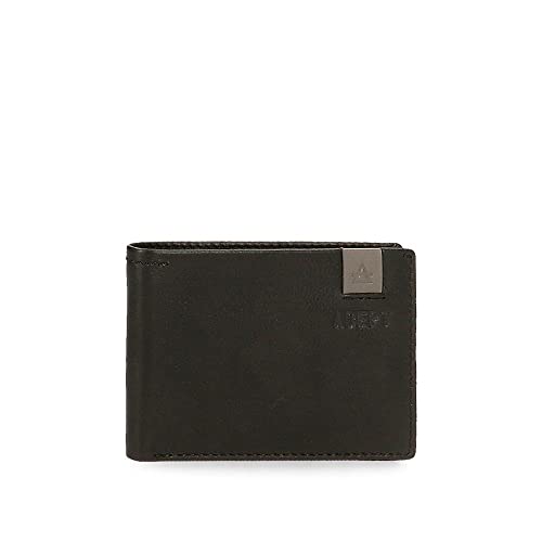 Adept MAX Horizontale Geldbörse mit Geldbörse Schwarz 11,5 x 8 x 1 cm Leder, Schwarz, Quertasche mit Geldbörse von ADEPT