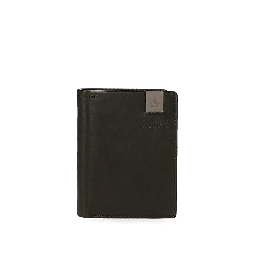 Adept MAX Vertikale Geldbörse mit Geldbörse schwarz 8,5 x 10,5 x 1 cm Leder, Schwarz, Vertikale Geldbörse mit Geldbörse von ADEPT