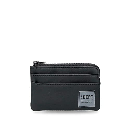 Adept Mark Geldbörse Schwarz 11 x 7 x 1,5 cm Kunstleder, Schwarz, Geldbeutel von ADEPT