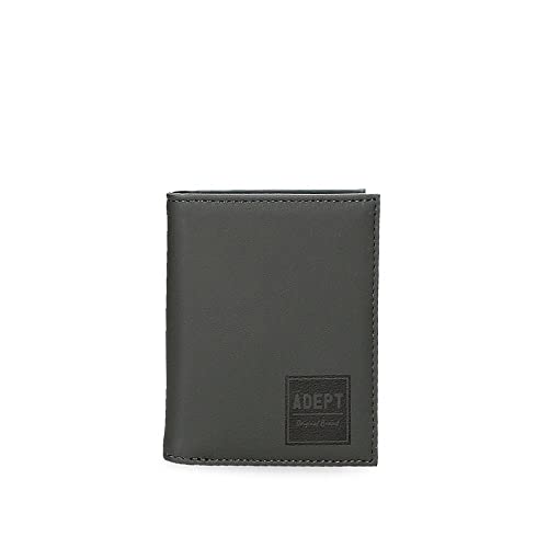 Adept Mark Vertikale Geldbörse mit Geldbörse Grau 8,5 x 10,5 x 1 cm Kunstleder, grau, Vertikale Geldbörse mit Geldbörse von ADEPT