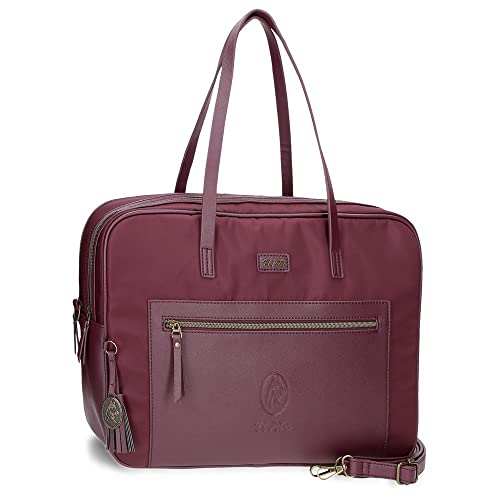 Die Tasche für Laptop, 15,6 Zoll, rot, 40 x 32 x 8 cm, Polyester und PU, rot, Laptoptasche von El Potro