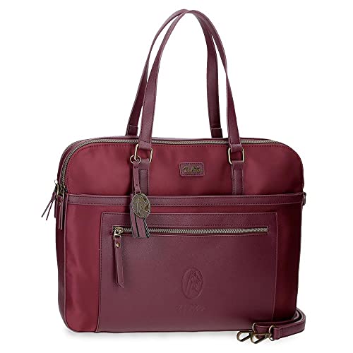 Die Wolle Melkhalter 15,6 Zoll, rot, 40 x 30 x 5 cm, Polyester und PU, rot, Laptoptasche von El Potro