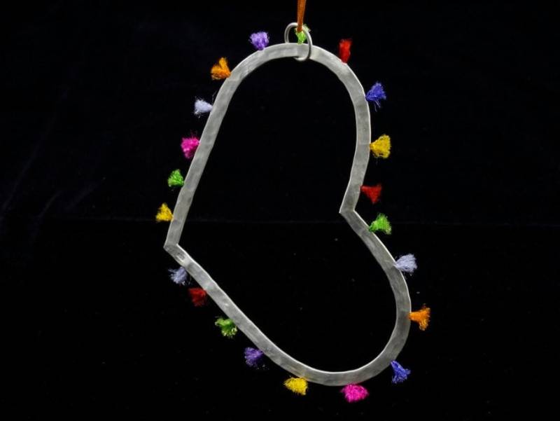 Mehrfarbige Silber Große Herz-Anhänger, Gehämmert Sterling Silber, Handgefertigt, Schmuck Für Sie, Geschenk Sie Mehrfarbige Silber Große Herz-Anhänger, Gehämmert Sterling Silber, Handgefertigt, Schmuck Für Sie, Geschenk Sie von jovejoyjewelry