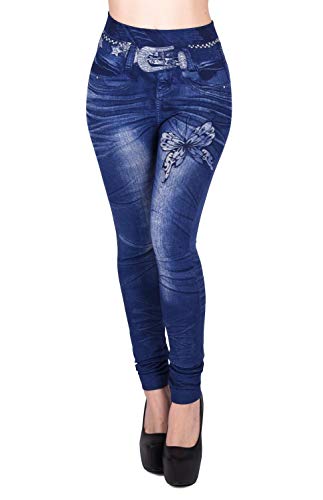 jowiha Leggings in Jeans Optik Jeggings Blau One Size von jowiha