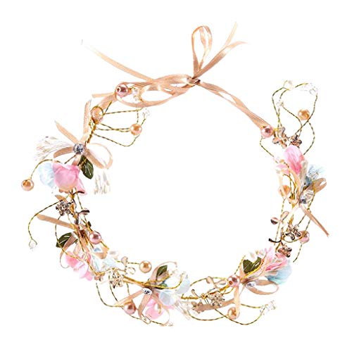 joyMerit Blumenkranz, Blumen Stirnband Blumenkrone Haarkranz Hawaii Haarband für Damen Mädchen Braut Brautbrautjungfern von joyMerit