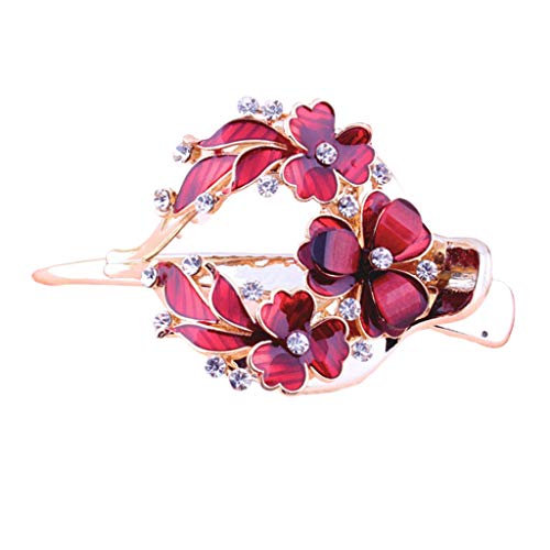 joyMerit Damen Haarkralle Haargreifer Kristall Strass Haarklammer Haarspange Haarschmuck Jewelry Fashion - rot von joyMerit