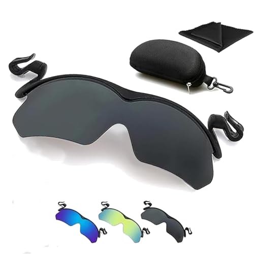 jqyddm Sport-Sonnenbrille mit Clip-Kappe, polarisierte Outdoor-Sonnenbrille, Flip-Cover, UV-Schutz, Herren-Sonnenbrille zum Angeln, Radfahren, Wandern, Radfahren, a, Einheitsgröße von jqyddm