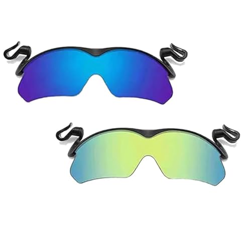jqyddm Sport-Sonnenbrille mit Clip-Kappe, polarisierte Outdoor-Sonnenbrille, UV-Schutz-Sonnenbrille mit Klappdeckel, aufsteckbare Herren-Sonnenbrille zum Angeln, Radfahren, Wandern, Radfahren (C+B) von jqyddm