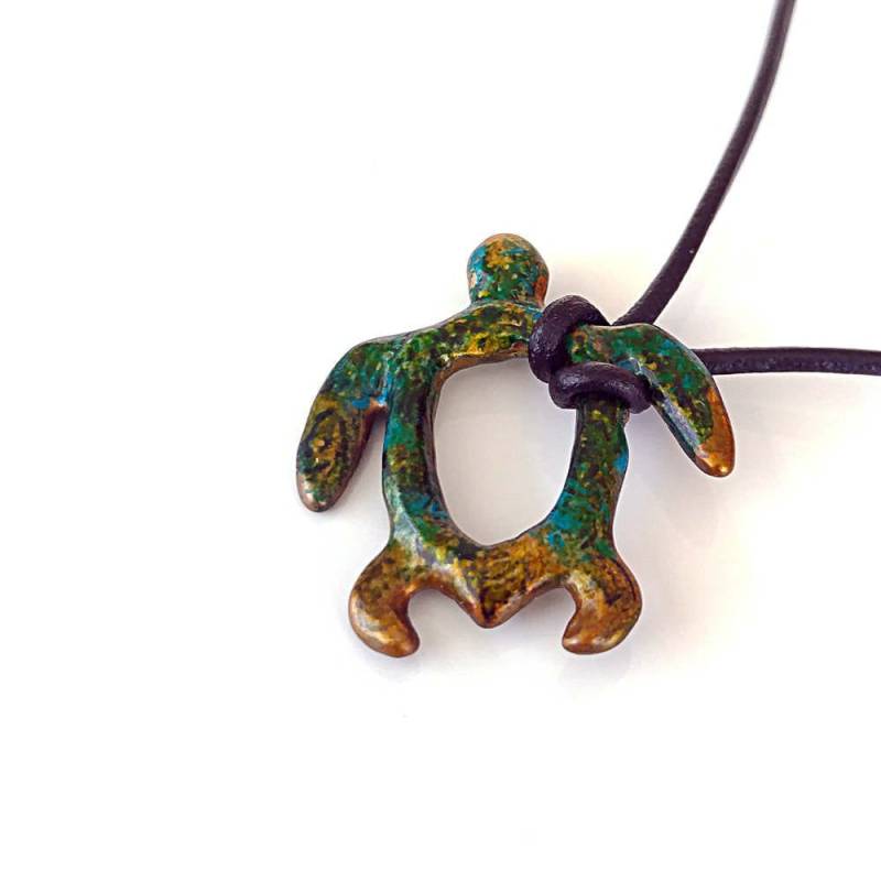 Bronzefarbener Türkis-Schildkröten-Anhänger Bronzefarbener Türkis-Schildkröten-Anhänger von jrichardsdesigns