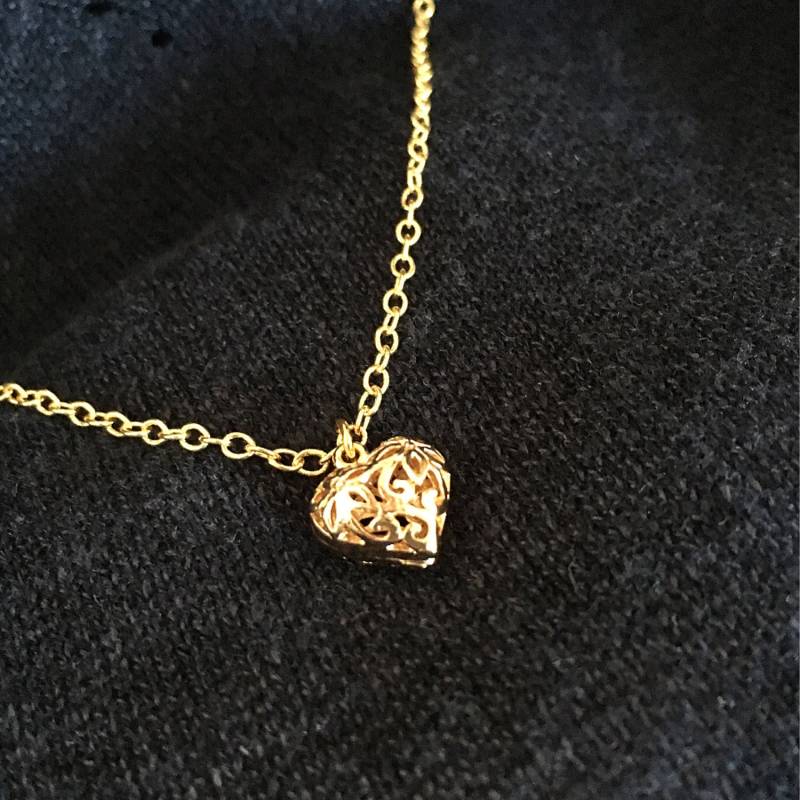 Gold Filled Aushöhlen Herz Lange Halskette, Gold Geschenk Für Sie, Schwester Geschenk, Mutter Minimalist von jstarscanada