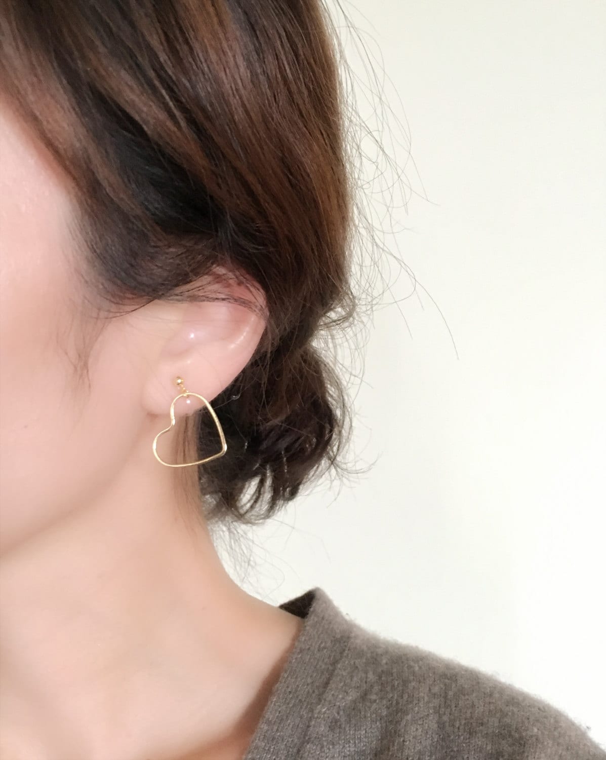 Herzförmige Drahtohrringe, Unsichtbare Nicht Durchbohrte Minimalist, Geschenk Für Sie, Einfache Ohrhänger von jstarscanada