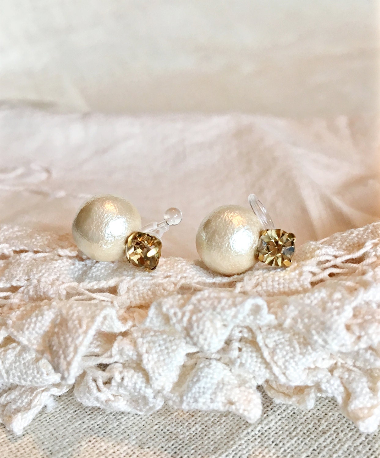 Sieht Aus Wie Durchbohrte Baumwollstrass Mit Unsichtbarem Clip, Nicht Genähte Ohrringe Brautjungfer Geschenk, Alltäglicher Schmuck, Schwester von jstarscanada