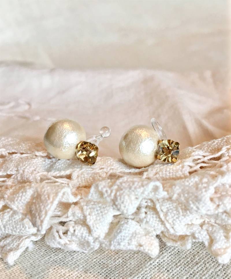 Sieht Aus Wie Durchbohrte Baumwollstrass Mit Unsichtbarem Clip, Nicht Genähte Ohrringe Brautjungfer Geschenk, Alltäglicher Schmuck, Schwester von jstarscanada