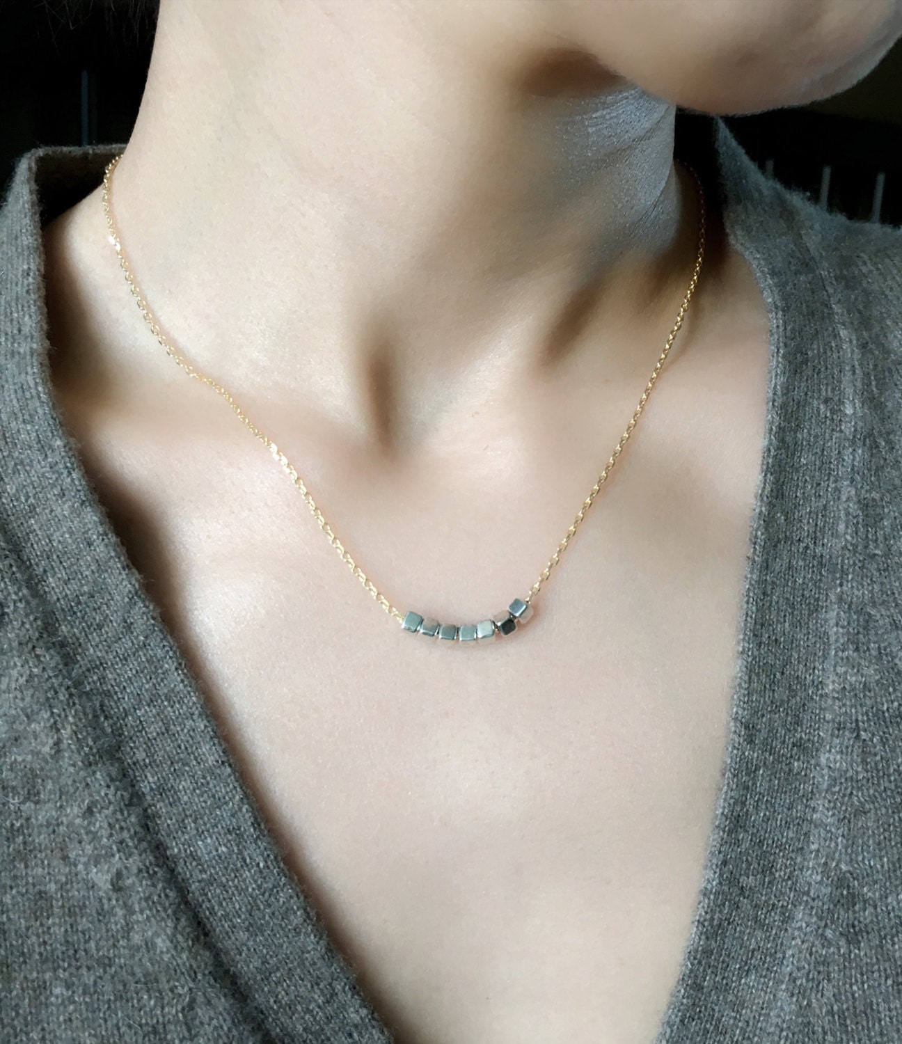 Silber Perlen Kette Mit Gold Filled Kette, Zierliche Halskette, Schlichte Alltäglicher Schmuck, Brautjungfer Geschenk, Schwester Geschenk Für Sie Silber Perlen Kette Mit Gold Filled Kette, Zierliche Halskette, Schlichte Alltäglicher Schmuck, Brautjungfer Geschenk, Schwester Geschenk Für Sie von jstarscanada