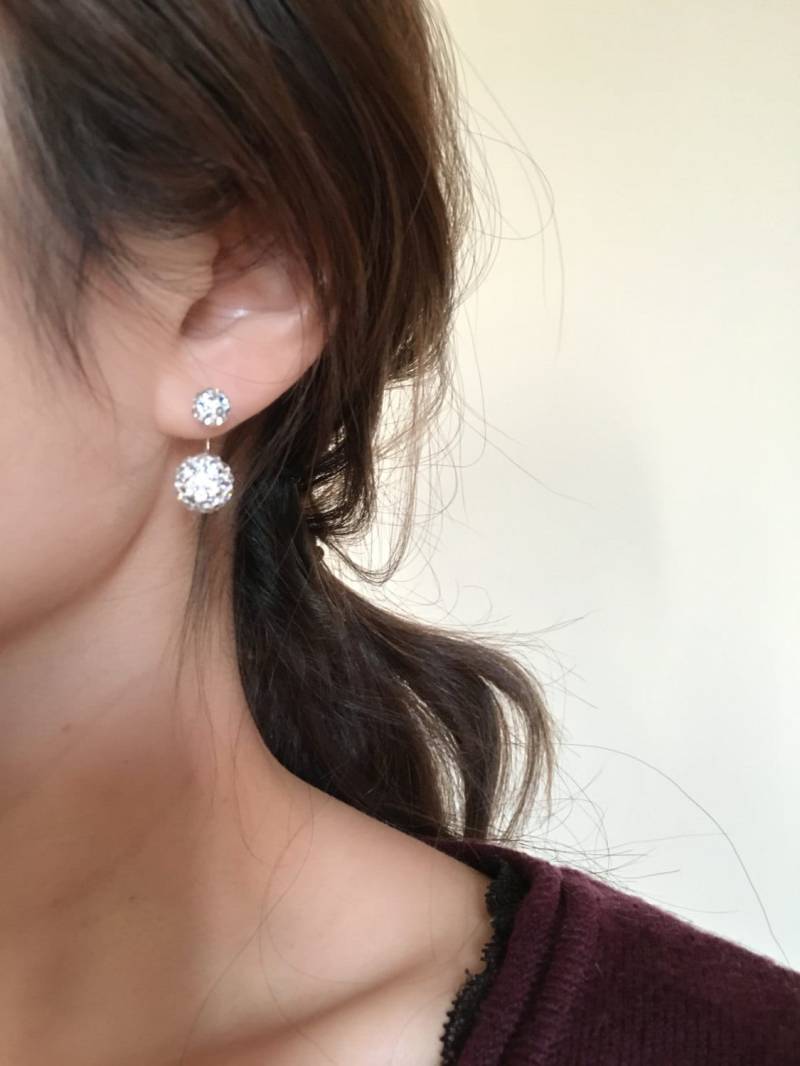 Strass Doppelseitige Ohrringe, Sterling Silber, Geschenk Für Sie, Brautjungfern Geschenk, Schwester Mutter Doppel Ohrringe Strass Doppelseitige Ohrringe, Sterling Silber, Geschenk Für Sie, Brautjungfern Geschenk, Schwester Mutter Doppel Ohrringe von jstarscanada