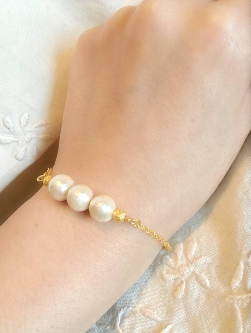 Vergoldetes Perlenarmband Aus Baumwolle, Schmuck Für Den Alltag, Brautjungfer Geschenk, Schwester Vergoldetes Perlenarmband Aus Baumwolle, Schmuck Für Den Alltag, Brautjungfer Geschenk, Schwester von jstarscanada