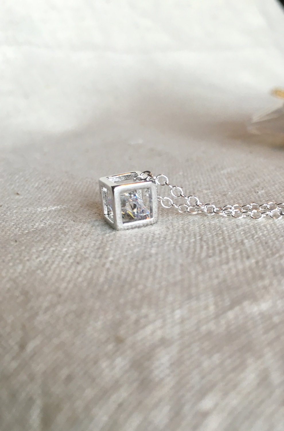 Zirkon Charm Halskette Mit Sterling Silber Kette von jstarscanada