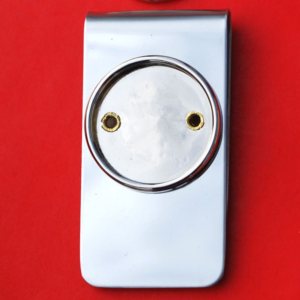 Blank Silberfarbene Geldklammer Zubehör M. Münzblende Für Us Nickel & Andere 21 Mm Durchmesser Münzen Oder Cabochons Neu von jt6740