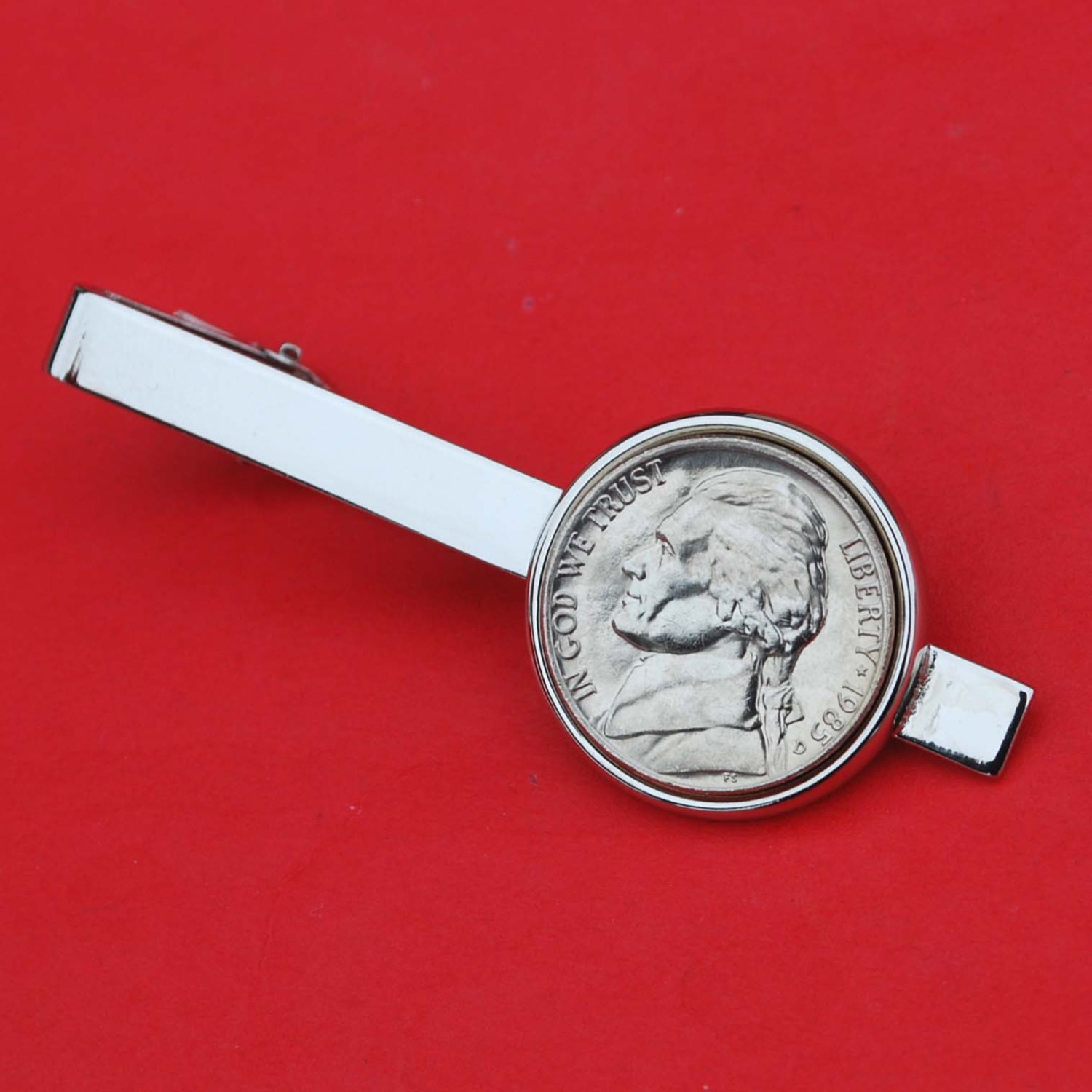 Us 1985 Jefferson Nickel 5 Cent Bu Unzirkulierte Münze Silber Vergoldet Krawatte Clip Verschluss Bar Neu Us 1985 Jefferson Nickel 5 Cent Bu Unzirkulierte Münze Silber Vergoldet Krawatte Clip Verschluss Bar Neu von jt6740