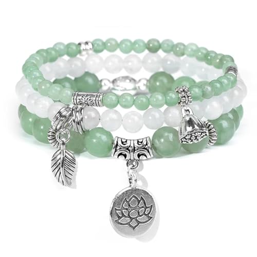Good Armband, Armband, Schmuck, Damen Und Herren Lederschmuck Lotus Charm Armband Set Mehrschichtig Weiße Achate Blau Türkis Verkrustete Edelstein Perlen Stretch Armreif 27.Grüner Aventurin Good Armband, Armband, Schmuck, Damen Und Herren Lederschmuck Lotus Charm Armband Set Mehrschichtig Weiße Achate Blau Türkis Verkrustete Edelstein Perlen Stretch Armreif 27.Grüner Aventurin von jtkhaweh
