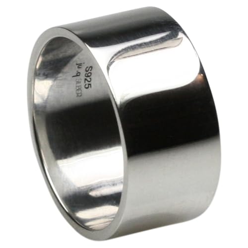 ju .q SILBER 12 mm breiter polierter 925er Silberring, Größe:Größe 56 (17.8 mm) von ju .q SILBER