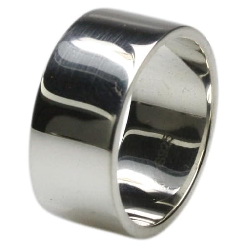 Bildschöner polierter Bandring aus 925er Silber 10 mm breit, Größe:68 (21.7 mm) von ju .q SILBER