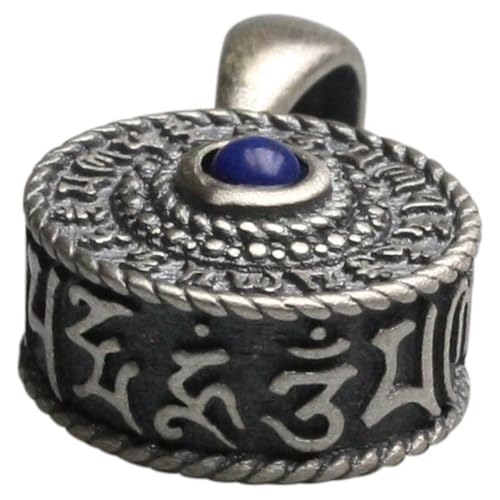 Buddhistischer Om mani Padme hum Anhänger 925er Silber mit Lapislazuli von ju .q SILBER