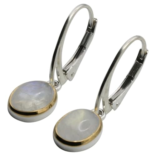 Elegante Ohrhänger 925er Silber mit schimmernden Mondstein von ju .q SILBER
