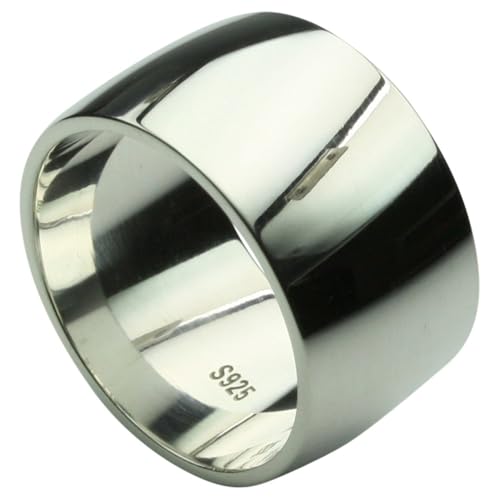 Eleganter breiter 925er Silberring - ca. 16 gramm - poliertes Design für Damen und Herren, Größe:55 (17.5 mm) von ju .q SILBER