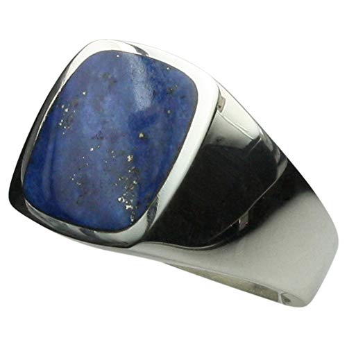 Feiner Siegelring aus 925er Silber mit Lapislazuli, Größe:Größe 52 (16.5 mm) von ju .q SILBER